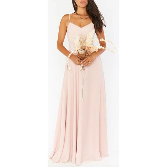 Show Me‎ Your Mumu Faith Maxi Dress in Dusty Blush Crisp Pink Bridesmaid Gown, M - Picture 7 of 16